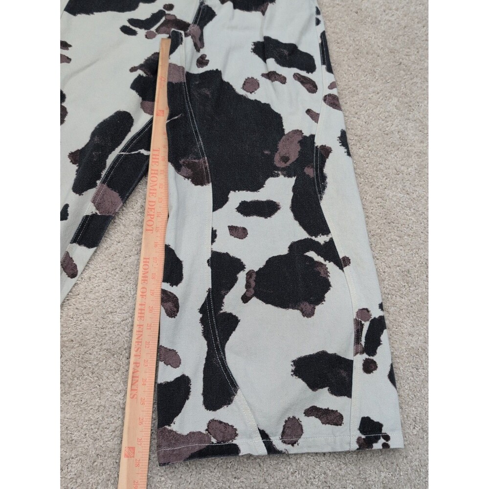 SIXXTA Fiesta Fun Maxi Wide Leg Cow Print Jeans Cowgirl Cowboy Camo Baggy Size 4 - Picture 5 of 14